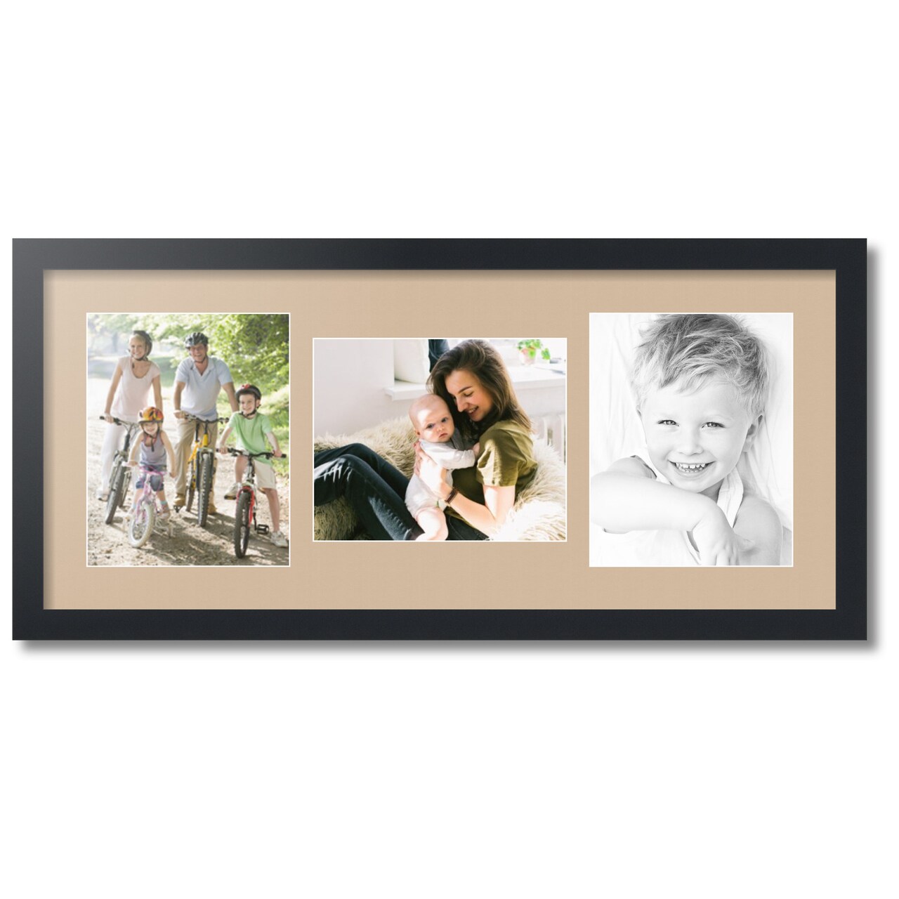 ArtToFrames Collage Photo Picture Frame with 3 - 8x10 inch Openings, Framed in Black with Over 62 Mat Color Options and Plexi Glass (CSM-3926-117)